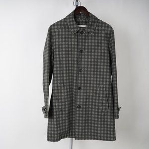 Palto Men's Plaid Fall Coat In Military Green Size S